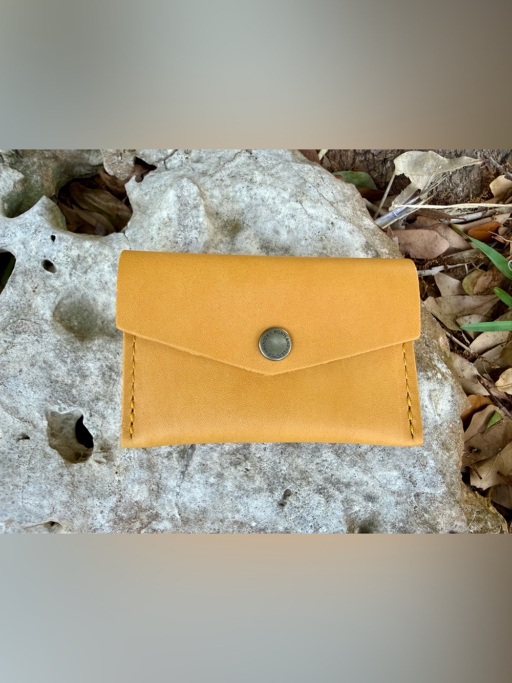 Portland leather mini envelope Wallet sunflower